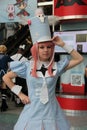 Cosplayers wearing costumes and fashion accessories at Anime Exp