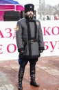 Cossack of the `Orenburg Cossack Host`, standing in cordon at a public event