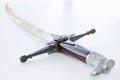 Cossack saber on white table