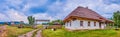 Cossack Village Scansen with wooden hata houses in Stetsivka village, Ukraine