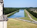 Cosson river and garden of Chateau de Chambord Royalty Free Stock Photo