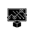 Cost analysis black glyph icon