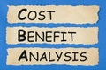 Cost-Benefit Analysis CBA Royalty Free Stock Photo