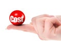 Cost concept on finger Royalty Free Stock Photo