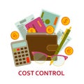 Cost control concept in flat style