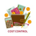 Cost control concept in flat style Royalty Free Stock Photo