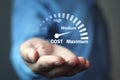 Cost control speedometer. Cost management Royalty Free Stock Photo