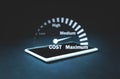 Cost control speedometer. Cost management Royalty Free Stock Photo