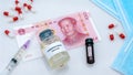 Cost of coronavirus vaccine, China virus. Chinese bill for Covid-19 vaccination