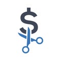 Cost cutting icon flat vector icon Royalty Free Stock Photo