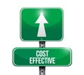 Cost effective road sign concept Royalty Free Stock Photo
