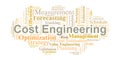 Cost Engineering Word Cloud. Core Terms for Cost Control and Project Performance Royalty Free Stock Photo