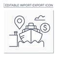 Cost and freight line icon