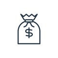 cost icon vector from busines and finace concept. Thin line illustration of cost editable stroke. cost linear sign for use on web