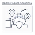 Cost, insurance and freight line icon