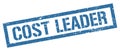 COST LEADER blue grungy rectangle stamp