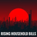 Rising Household Bills Text Header Background Illustration