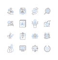 Cost management line icons collection. Budgeting, Expense control, Savings, Allocation, Frugality, Economizing