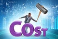 Cost optimisation concept with falling costs Royalty Free Stock Photo