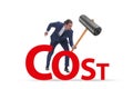 Cost optimisation concept with falling costs Royalty Free Stock Photo
