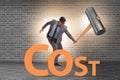 Cost optimisation concept with falling costs Royalty Free Stock Photo