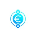 Cost optimization, efficiency icon with euro