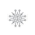 Cost optimization, efficiency icon, line vector