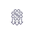 Cost optimization, efficiency line icon