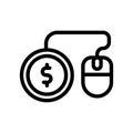 cost per click line icon illustration vector graphic Royalty Free Stock Photo