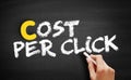 Cost Per Click text on blackboard