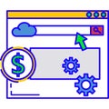 Cost per link icon vector digital marketing