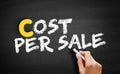 Cost Per Sale text on blackboard