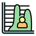 Cost population increase icon vector flat