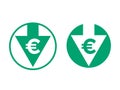 Cost price euro decrease exchange index icon