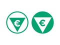 Cost price euro decrease and grow vector icon