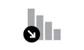 Cost reduce icon. Arrow down, graph analysis. Vector illustration, Simple symbol business isolated
