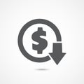 Cost reduction icon Royalty Free Stock Photo