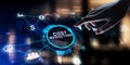 Cost Reduction Minimizing Expenses and Increasing Efficiency, projection on a virtual screen, Business and Technology Concept