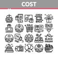 Cost Reduction Sale Collection Icons Set Vector Royalty Free Stock Photo