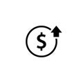 Cost rising black icon Royalty Free Stock Photo