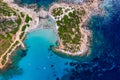 Cost of Sardinia: Peninsula of Punta Molentis. View of beautiful beach at Punta Molentis, Villasimius, Sardinia, Italy. Beautiful Royalty Free Stock Photo