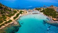 Cost of Sardinia: Peninsula of Punta Molentis. View of beautiful beach at Punta Molentis, Villasimius, Sardinia, Italy. Beautiful Royalty Free Stock Photo