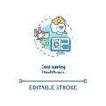 Cost saving healthcare concept icon