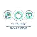 Cost saving strategy concept icon