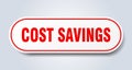 cost savings sign. rounded isolated button. white sticker Royalty Free Stock Photo