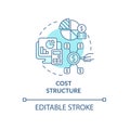 Cost structure blue concept icon