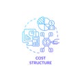 Cost structure blue gradient concept icon