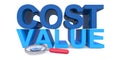 Cost value on white Royalty Free Stock Photo