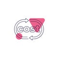 Cost vector icon, line design