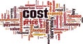Cost word cloud Royalty Free Stock Photo